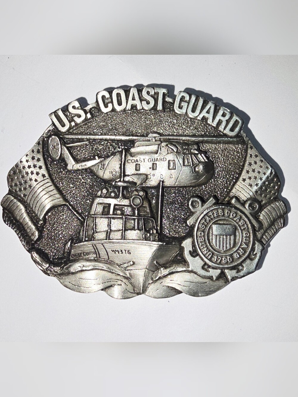 Silver U.S. Coast Guard Belt Buckle